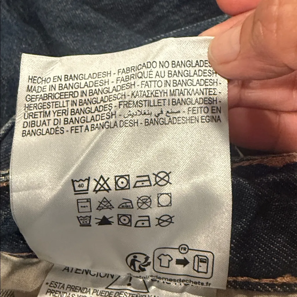 Bershka WOMENS  Dark Blue wide leg 15 waist around 30 - Image 11