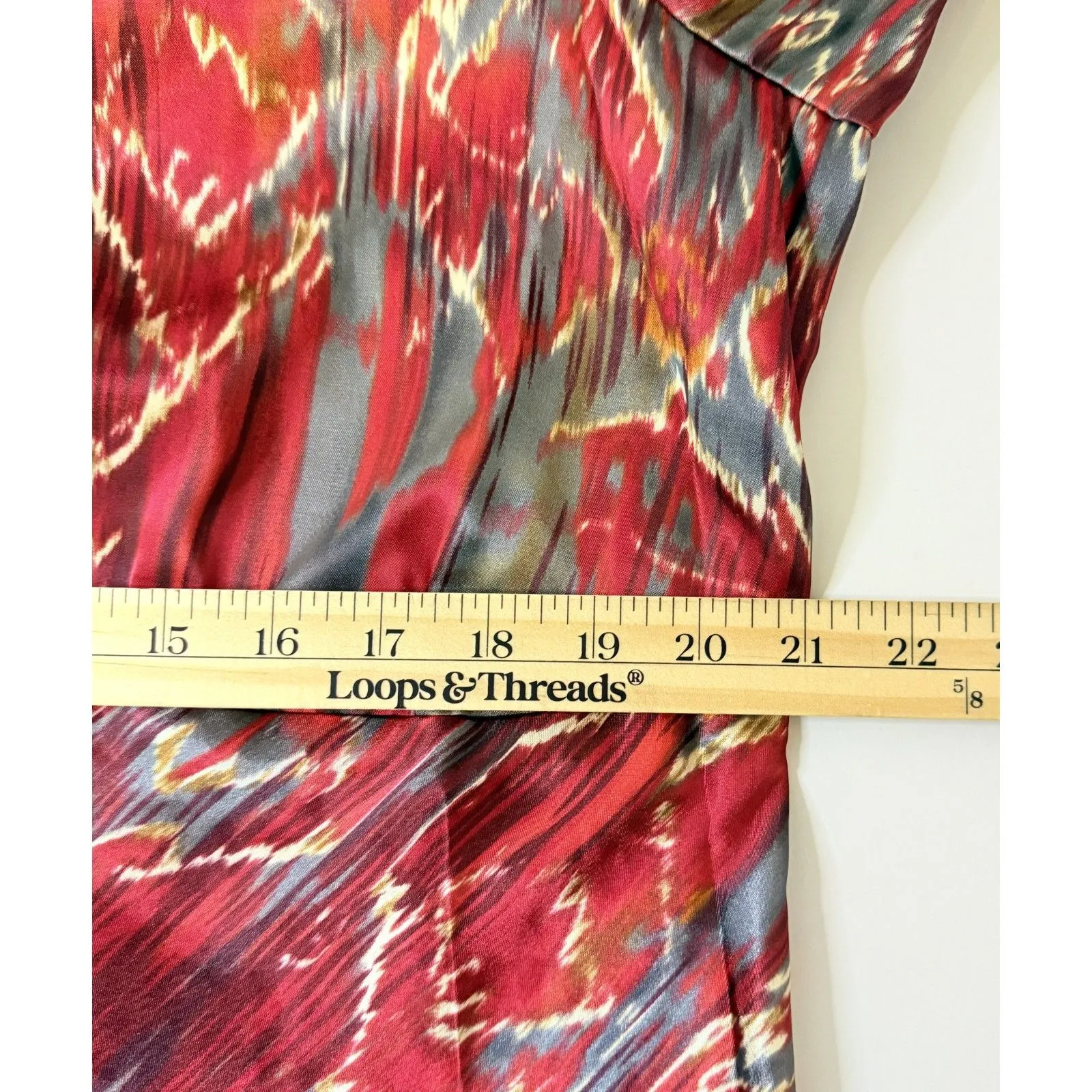 Lane Bryant Red Satin Elastic Long Sleeve Party Top Blouse Plus 18/20 (2X) - Image 7