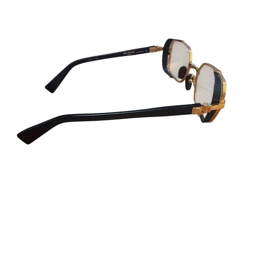 Balmain Brigade-III Eyeglasses Gold/Black model BPX-117C-52 with case unisex - Image 4