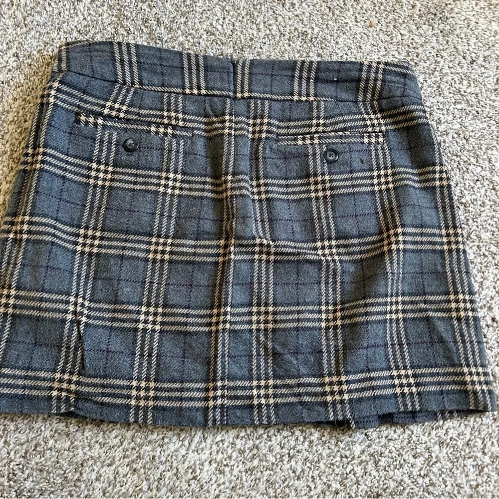 🦋 GAP Factory Grey Plaid Mini Skirt Preppy Office Formal School Girl Size 12 Gray - Image 4