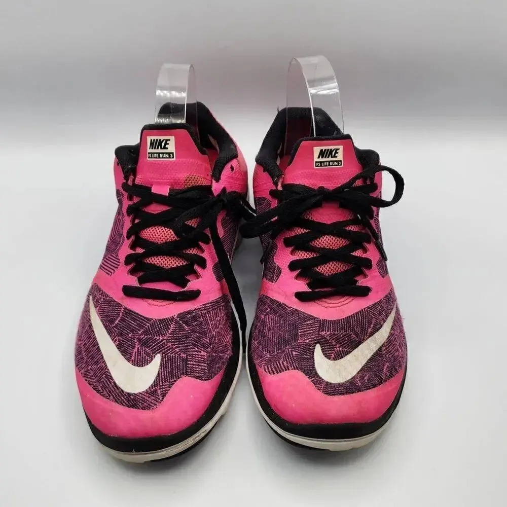 Nike Fs Lite Run 3 Womens Pink Black Running Activewear Sneakers Size 7.5 - Image 3