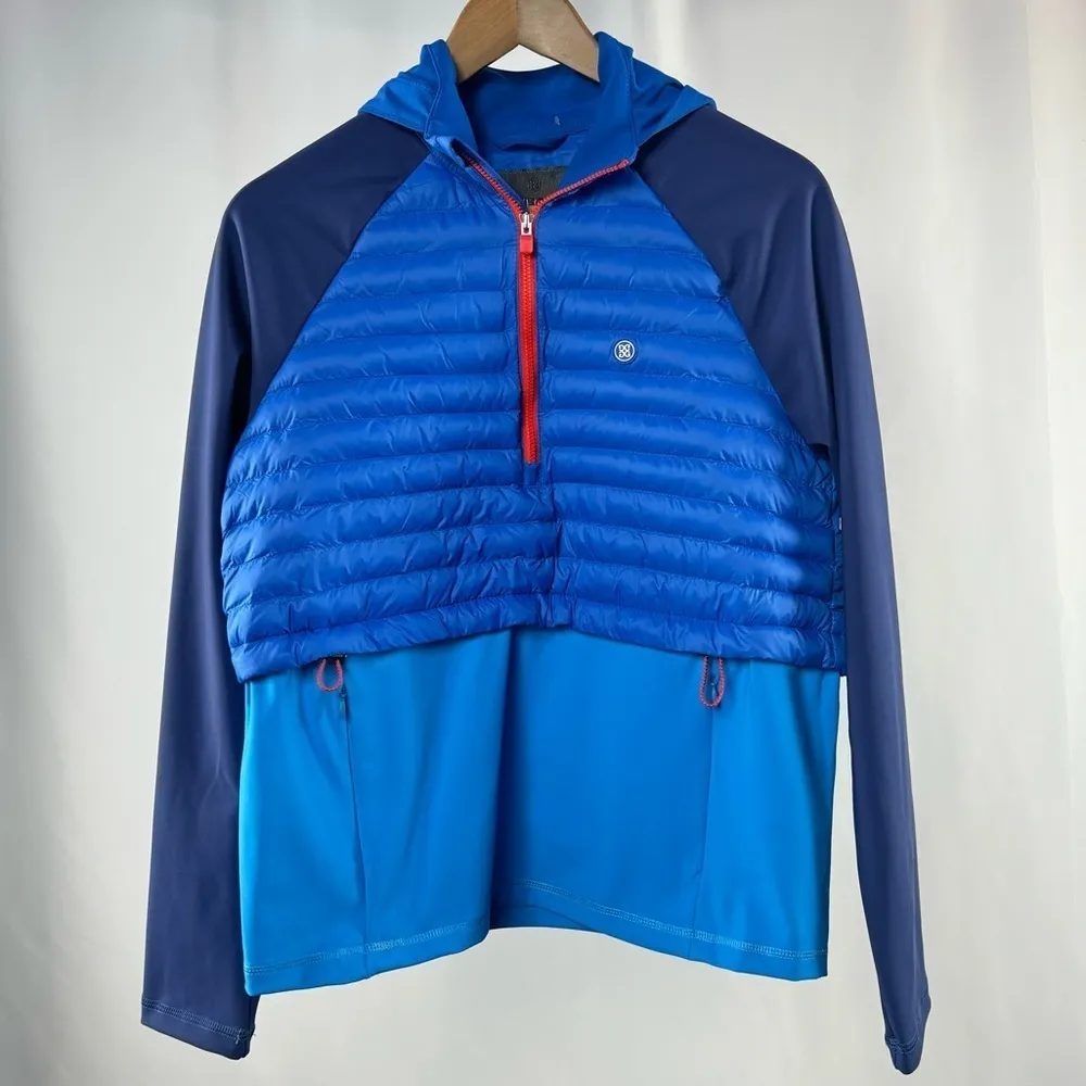 NWT G/Fore Hybrid Pullover Puffer Hoodie 1/2‎ Zip Jacket in Blue Size Small - Image 4
