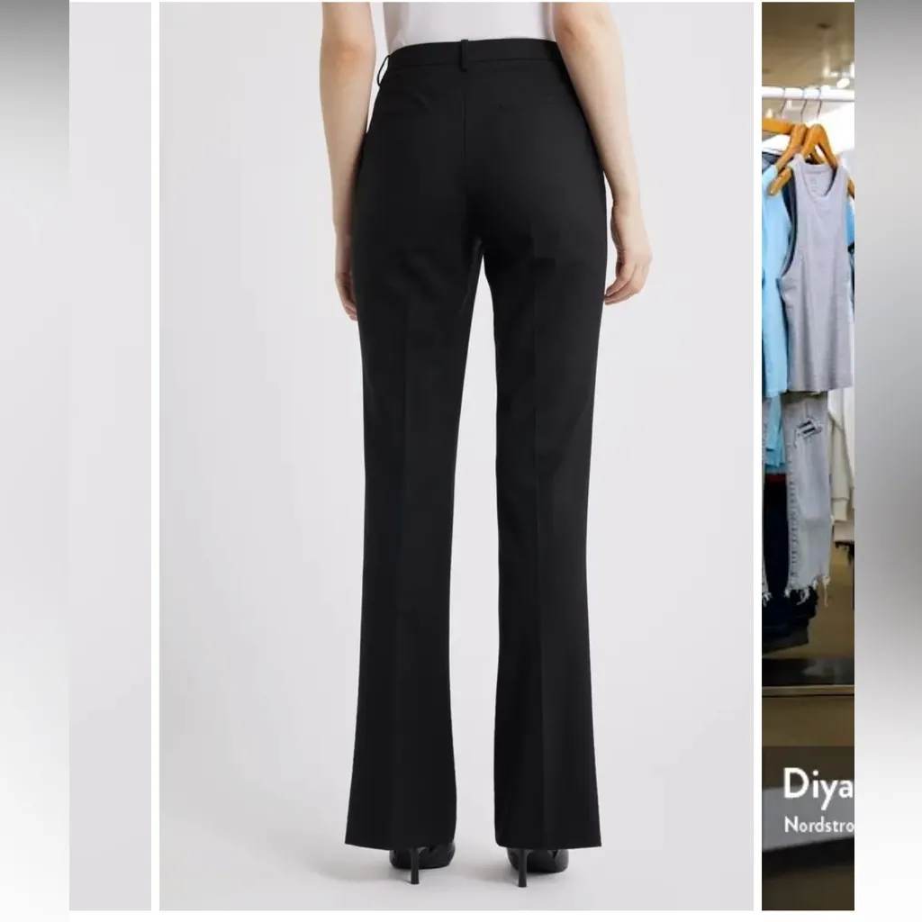 Theory Slim Fit Stretch Wool Trousers Size 2 - Image 3