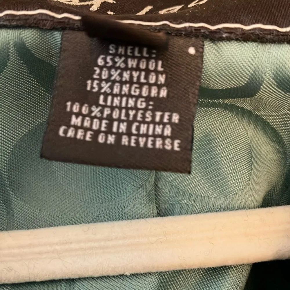 Coach:Black Wool/Angora/Nylon Blend- Green Signature lining-Gold buttons- XS - Image 4