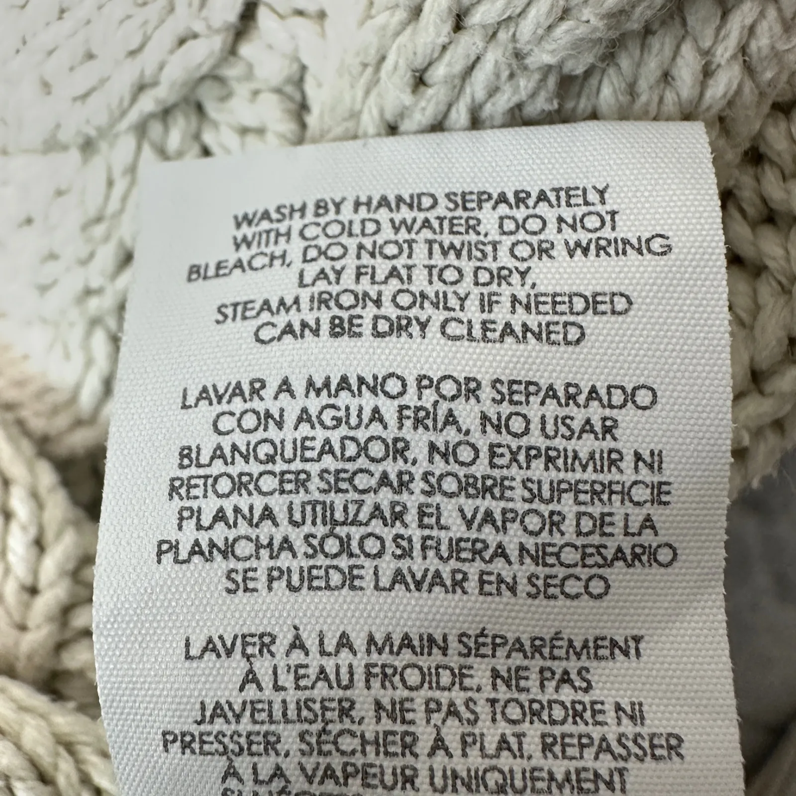 Cabi Women Cable Knit Layered Hem Sweater Lace Back Sz S #3157 Cream Cottagecore - Image 7