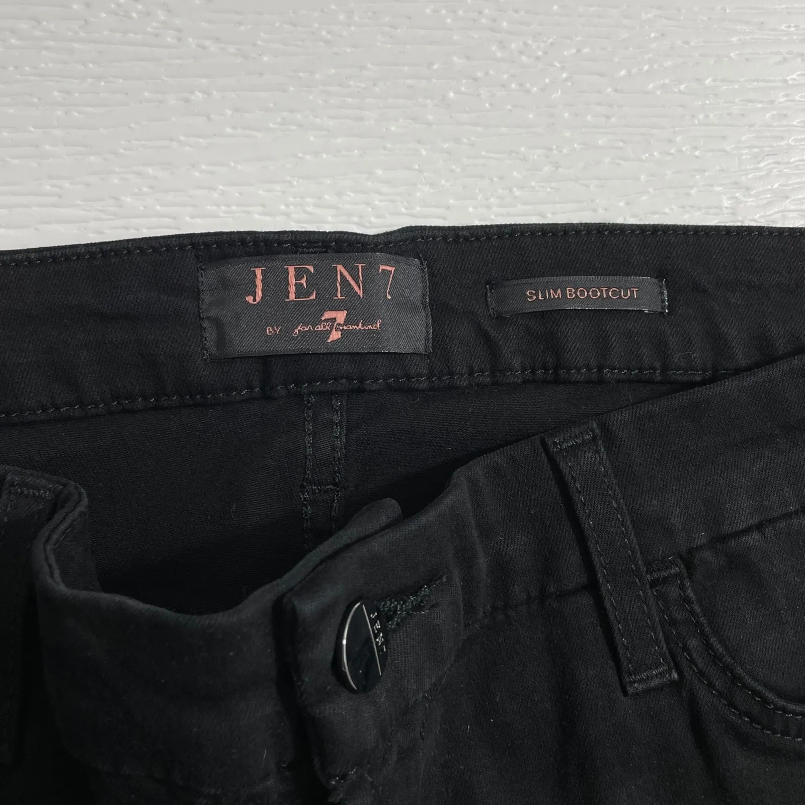 NWT JEN7 by 7 For All Mankind Slim Bootcut Black Jeans Womens Size 12 Denim - Image 5
