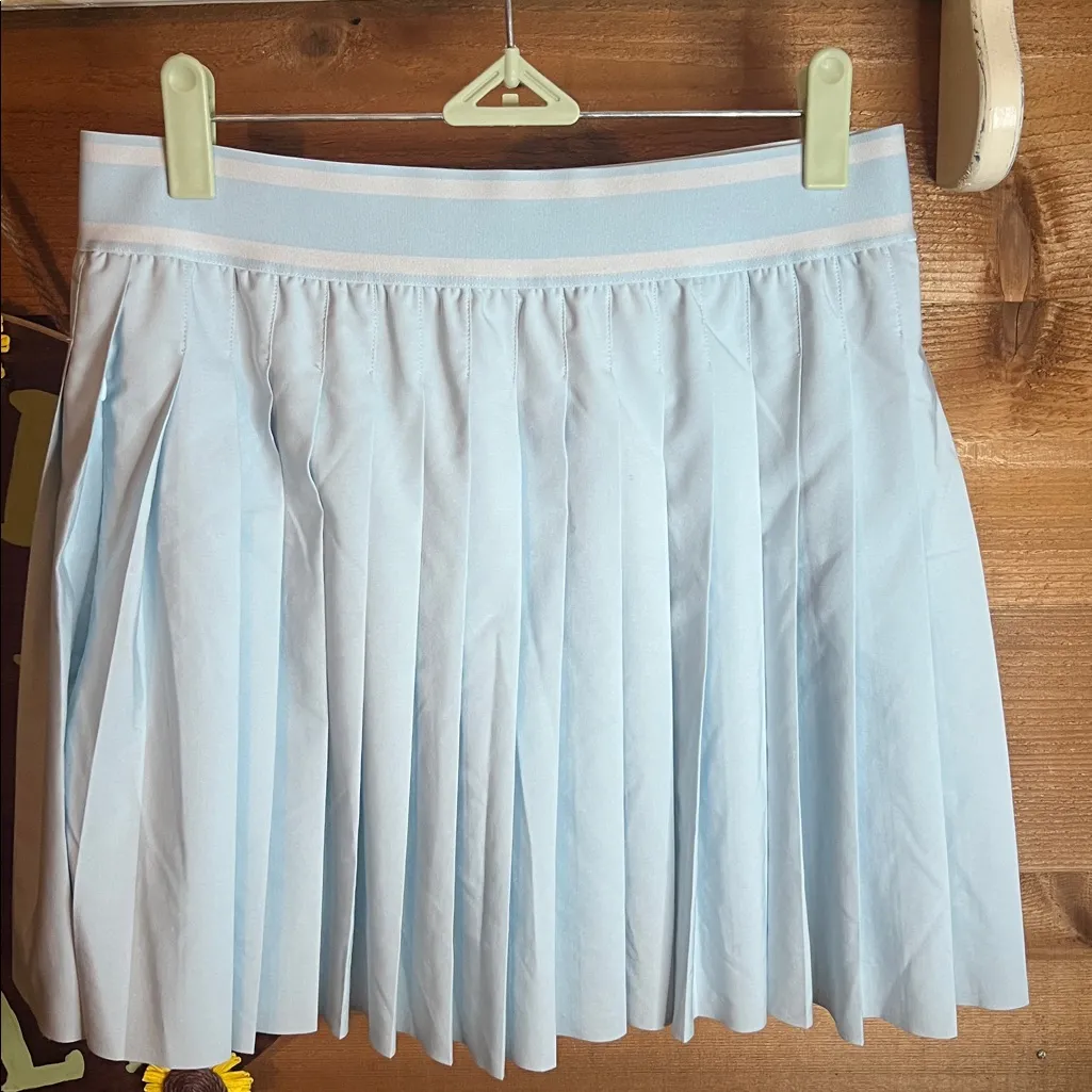 Greyson River Wild Leo Pleated Skirt Skort Wolf Blue Stripe Band Pocket Baby Ice Size M - Image 8