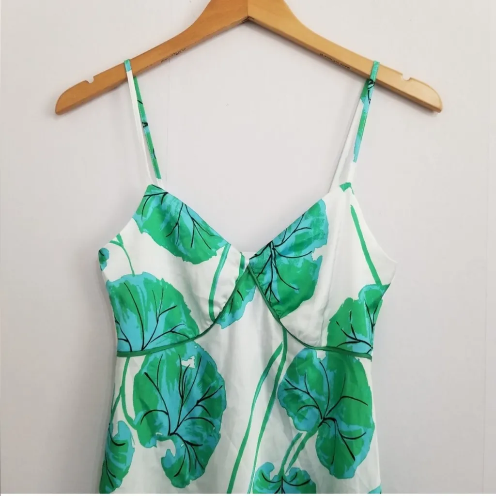 NEW DVF Diane Von Furstenberg Geranium Print‎ Satin Dress Size LARGE - Image 2