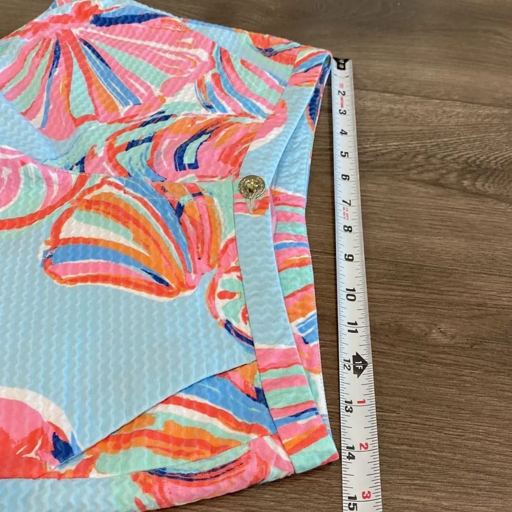 Lilly Pulitzer 3” Shell Print‎ Blue And Pink Shorts Size 0 - Image 5