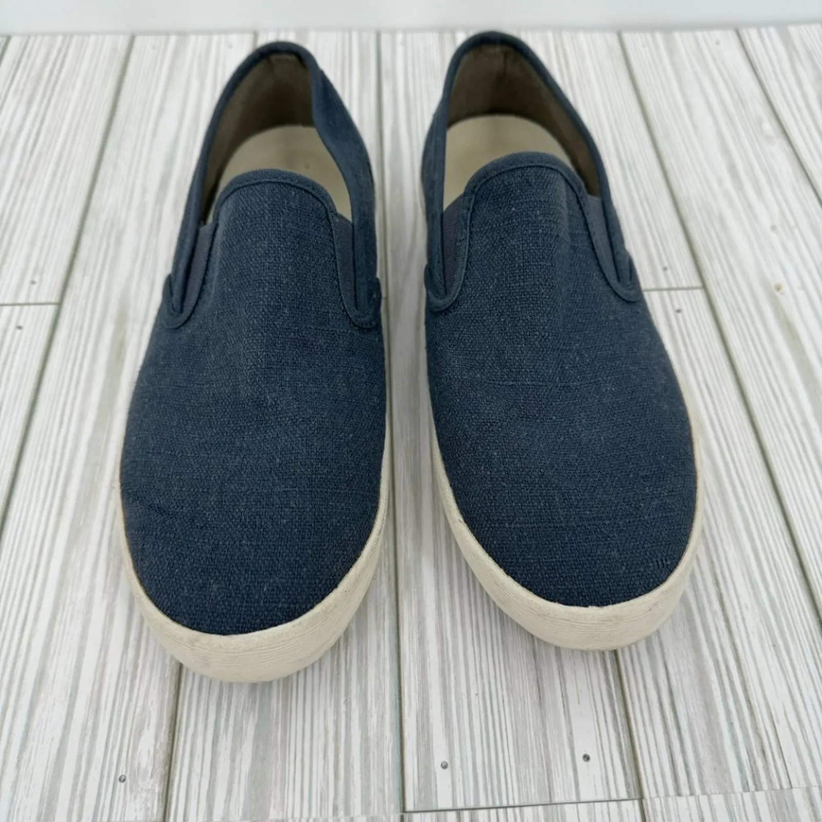 SeaVees Baja women's 7.5 standard blue linen slip on sneakers shoes 7.5 - Image 3