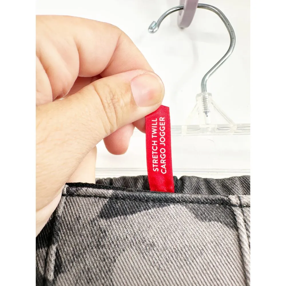 SPANX Black Wash Camo Stretch Twill Cargo Jogger Pants Small - Image 4