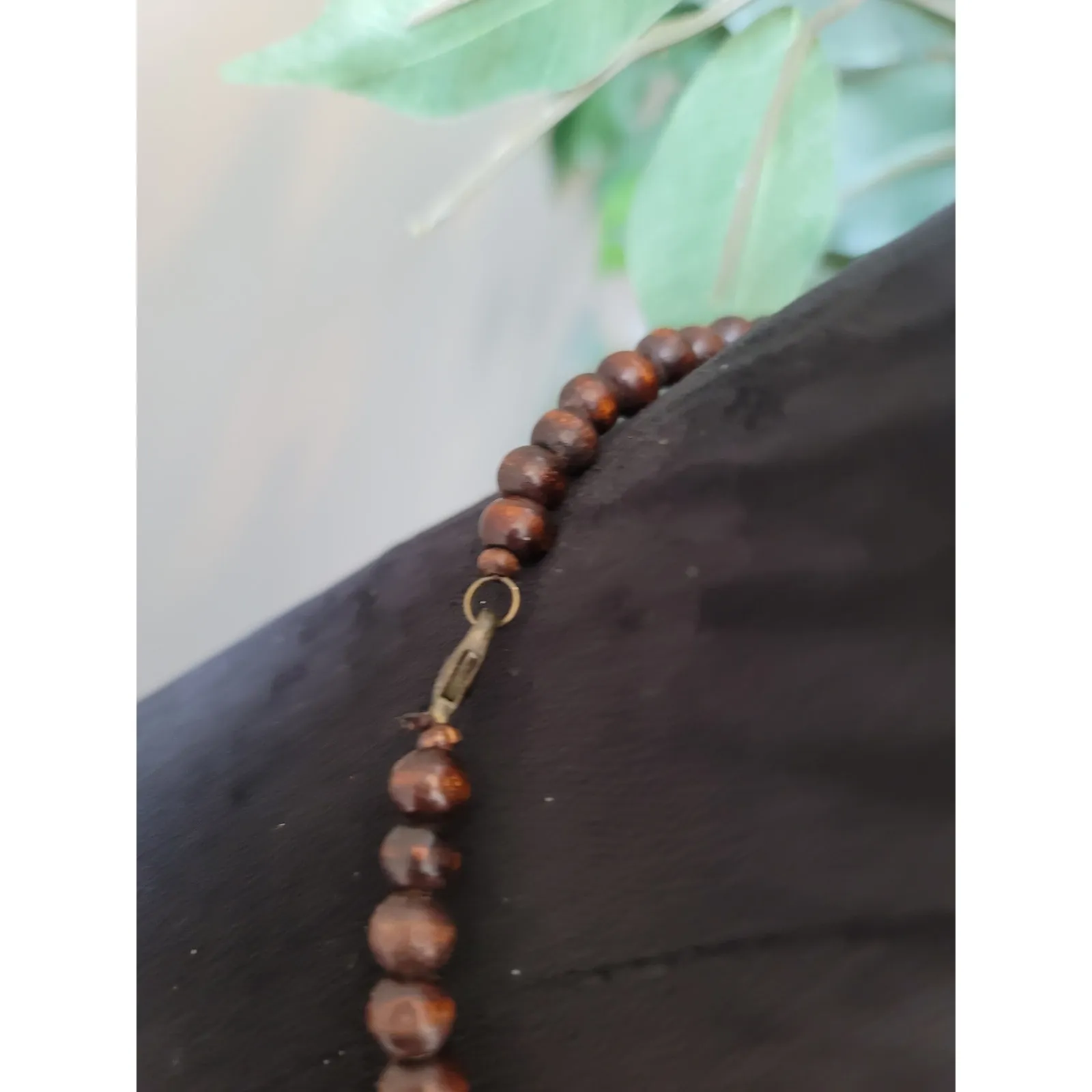 Women's Bohemian Antique Brass Statement Necklace With Lobster Clasp Red Beads - Image 6