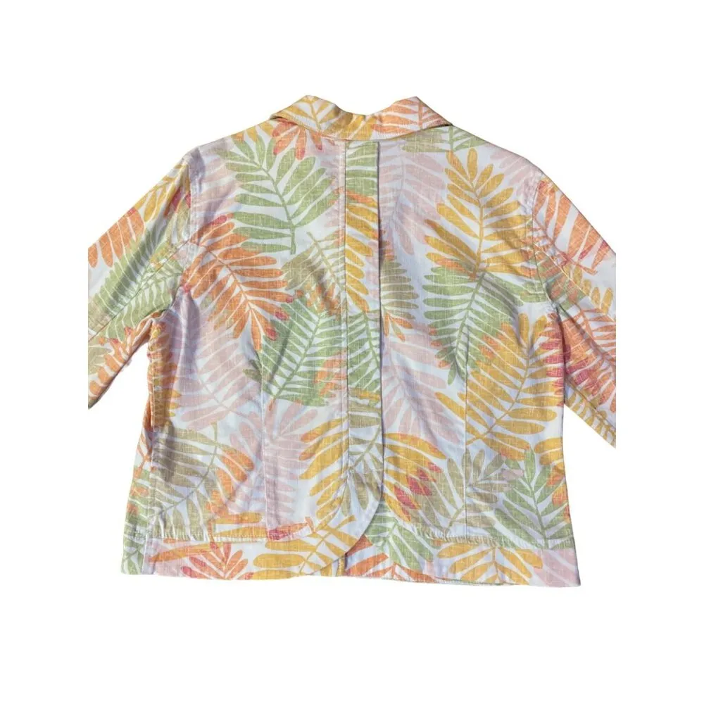 Ruby Rd  Jacket Womens 12 Used Tropical Button - Image 6