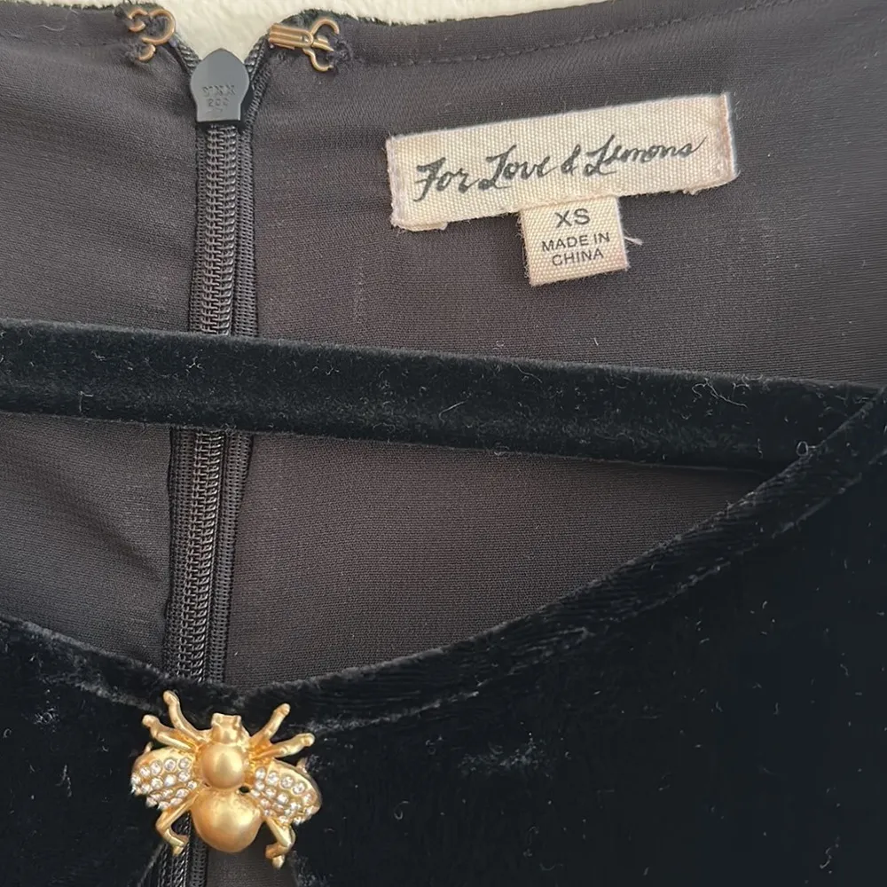 For Love And Lemons | Velvet Long Sleeve Embellished Dress - Image 7