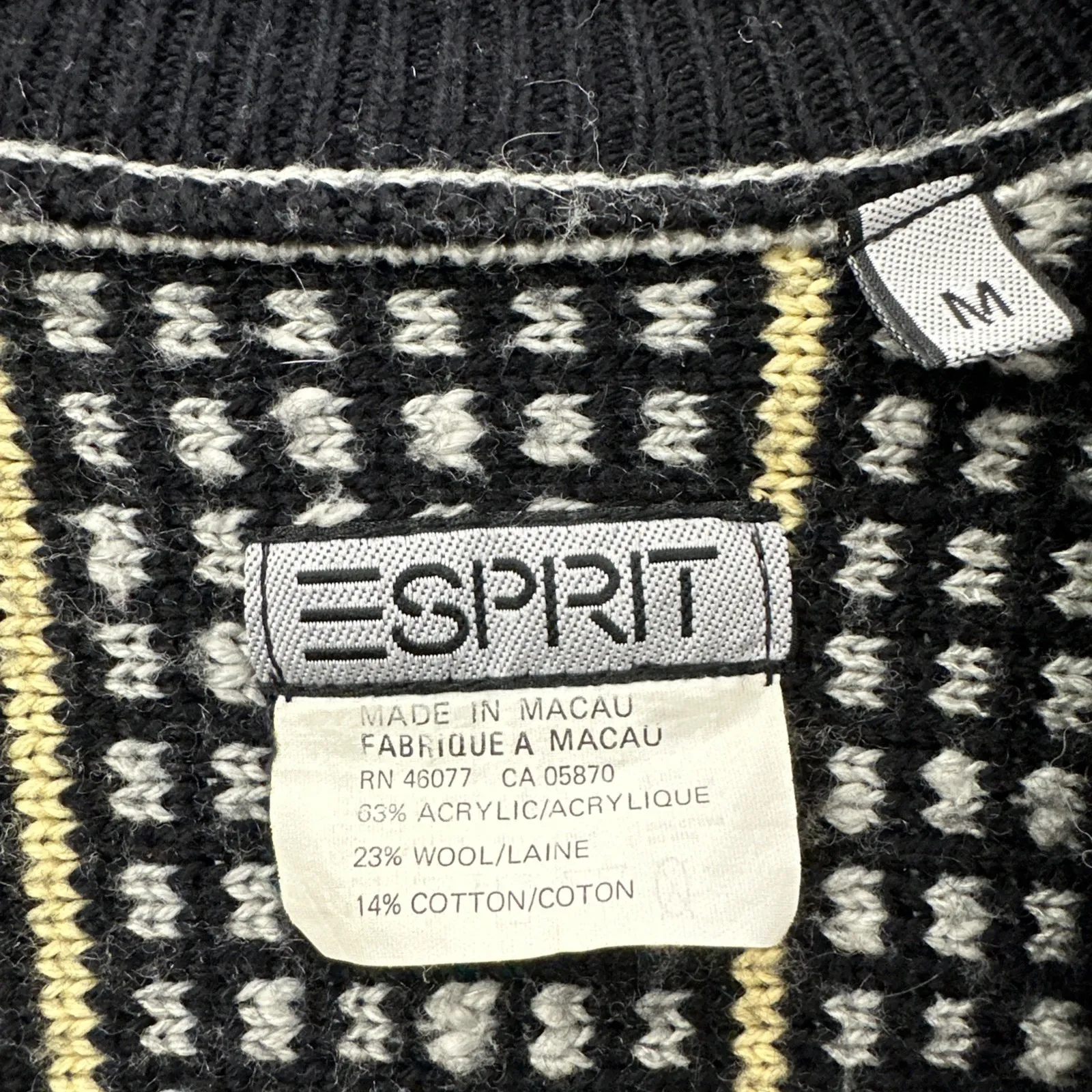 Vintage Espirit Sweater Vest Dark Academia Preppy Retro 90s Women's Medium - Image 3