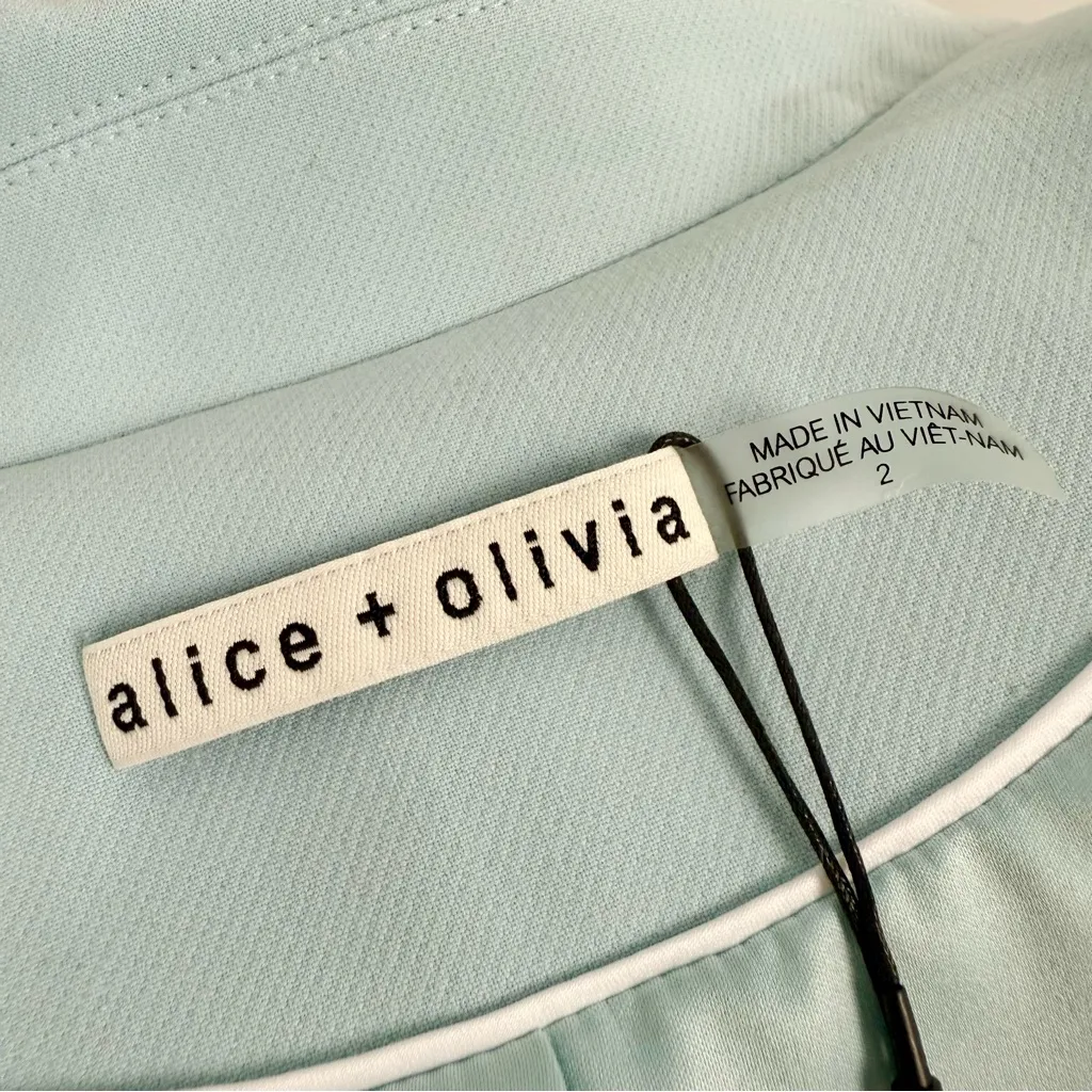 Alice + Olivia Shan Cropped Blazer Blue Sz 2 NWT - Image 8