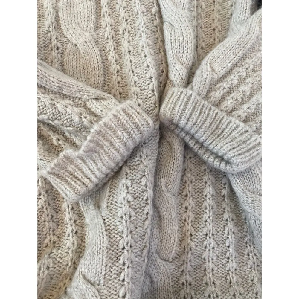 Pinch Chunky Cable Knit Women’s Pullover Sweater Gray/Beige/Neutral EUC Sz M/L Gray Size M - Image 10
