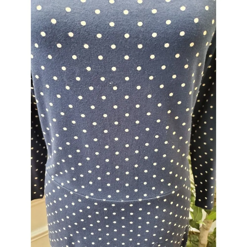 Old Navy Women's Blue Cotton Round Neck Long Sleeve Knee Length Dress Size XL - Image 3