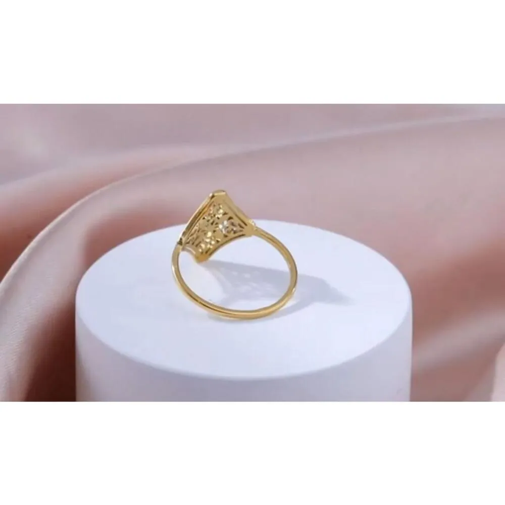 NEW Women’s 18k‎ Gold-Plated Hollow Lattice Ring Size 8 - Image 4