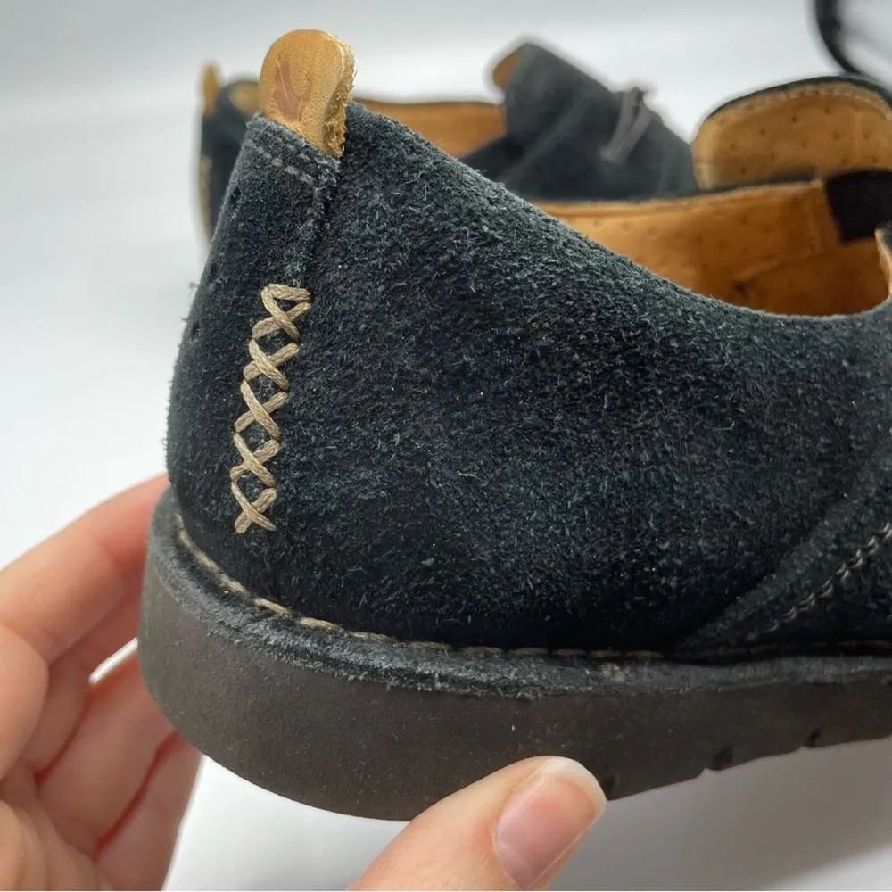 Clarks Artisan Black Suede Leather Slip On Comfort Shoes Womens 8 No Tie Loafer - Image 4