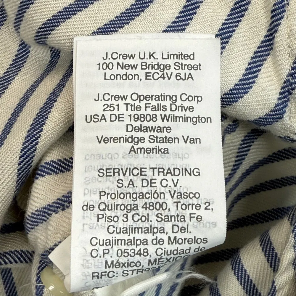 Madewell Striped Button-Up Shirt Short Sleeve Relaxed Fit Blue White Size S READ - Image 6