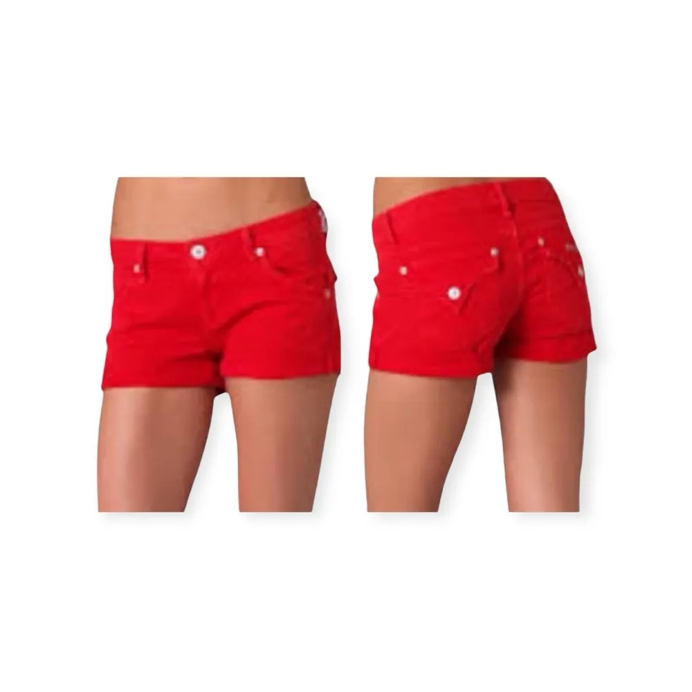 new Hudson Jeans ✪ Hampton Cuff Button Down Back Flap Shorts ✪ Hot Red ✪ 29 - Image 3