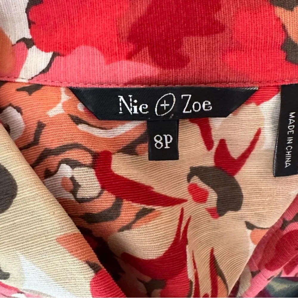 Nic + zoe pink floral button up - Image 6