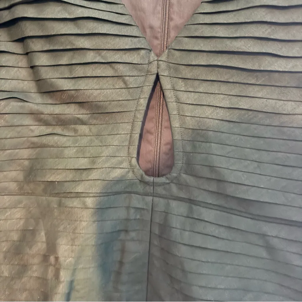 Shona Joy - Thea Linen KeyHole Balloon Sleeve Mini Dress in Rosemary - Image 7