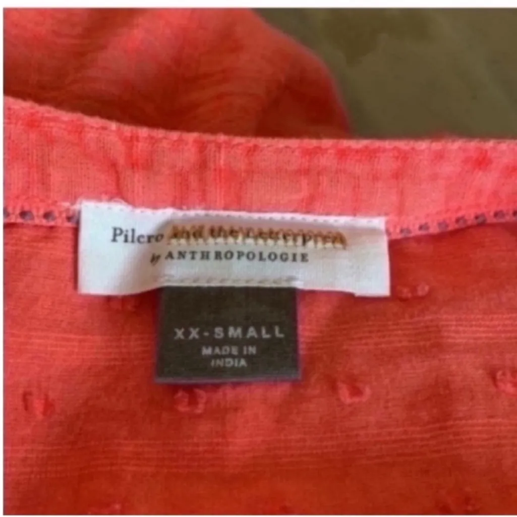 Anthropologie Vibrant Coral Blouse - Image 9