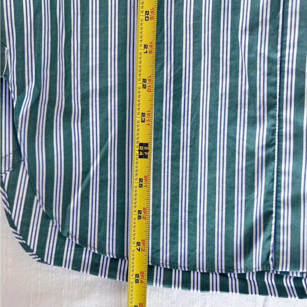 rag & bone Maxine Striped Button Down Shirt Size XS Green, White, & Navy EUC - Image 8