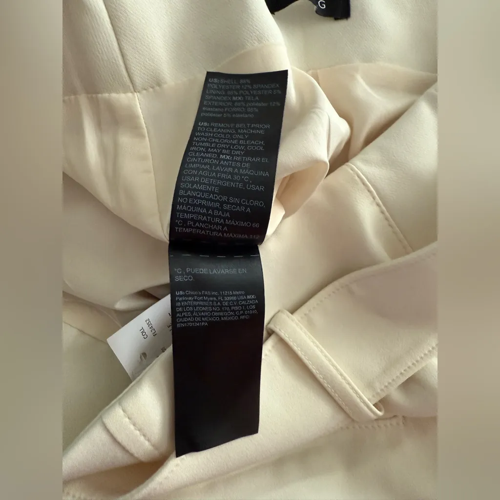 White House Black Market Women's Size 8 Cream Belted Luna Wide Leg Trousers - Image 10