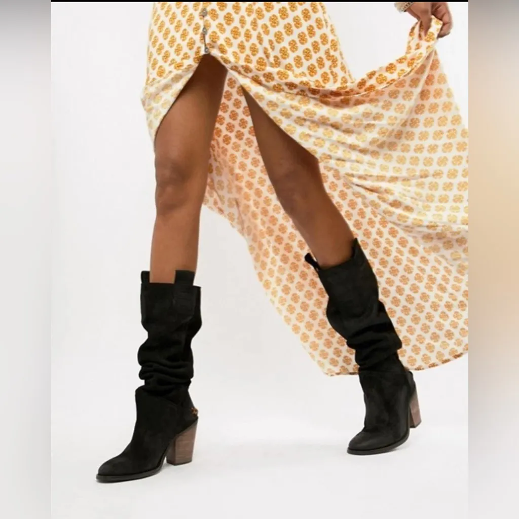 Free People Suede Leather Knee-High Montgomery Slouchy Heel EU 38 US 7.5 - 8 - Image 2