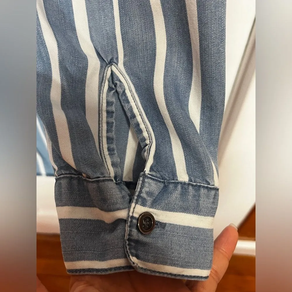 Velvet Heart Shirt Dress Blue Striped With Pockets Size Small - Image 11