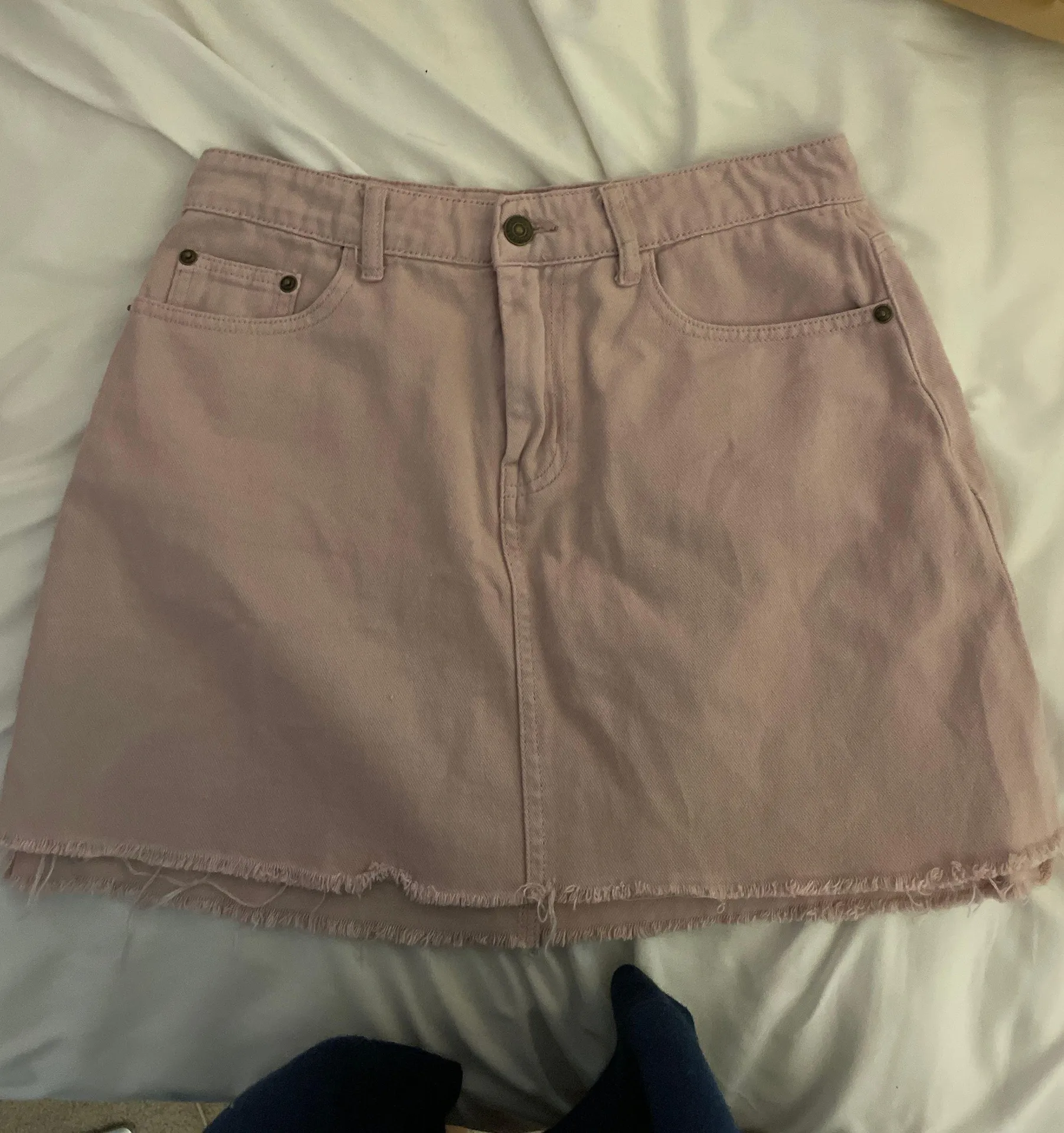 Sadie and Sage Blush Pink Jean Skirt  - Image 4