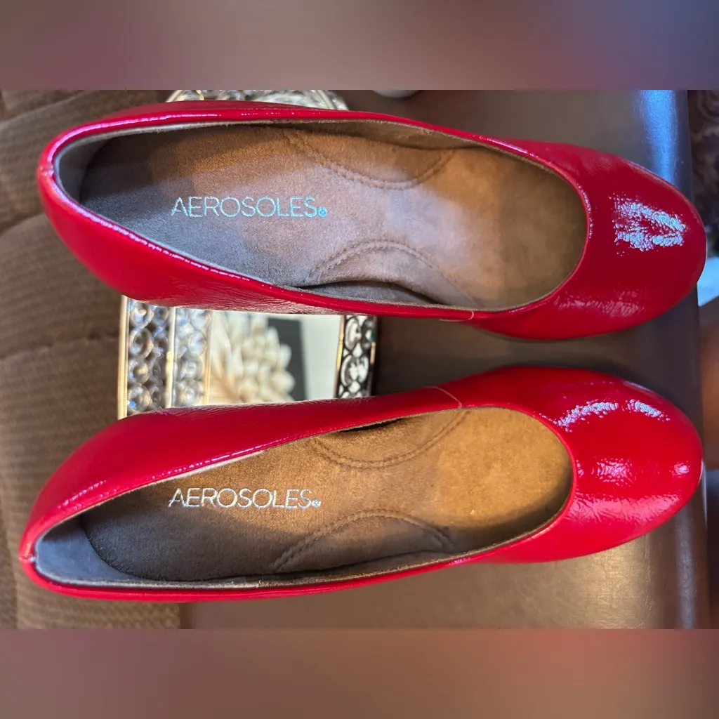🍒 AEROSOLES Red Wedge Heels 7M RED 🍒 Size 7 - Image 13