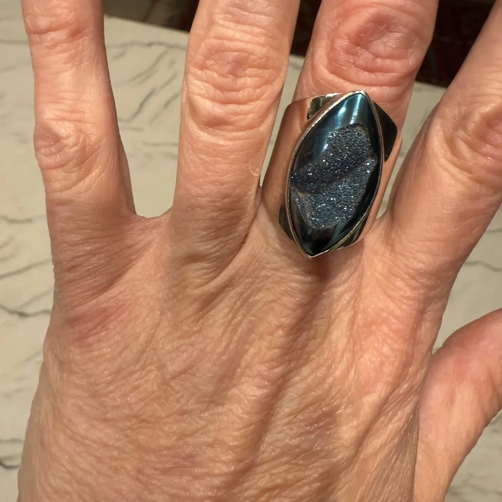 Sterling Silver and Druze Ring Signed by Artist - Image 15