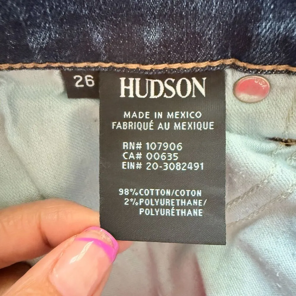 Hudson Nico Midrise Ankle Super Skinny Jigs Color Distressed Jeans Sz 26 - Image 4
