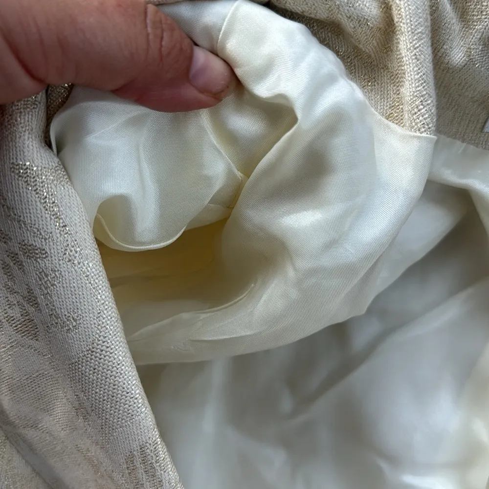 Vintage Le Suit Blazer Skirt Set Cream 16 - Image 6