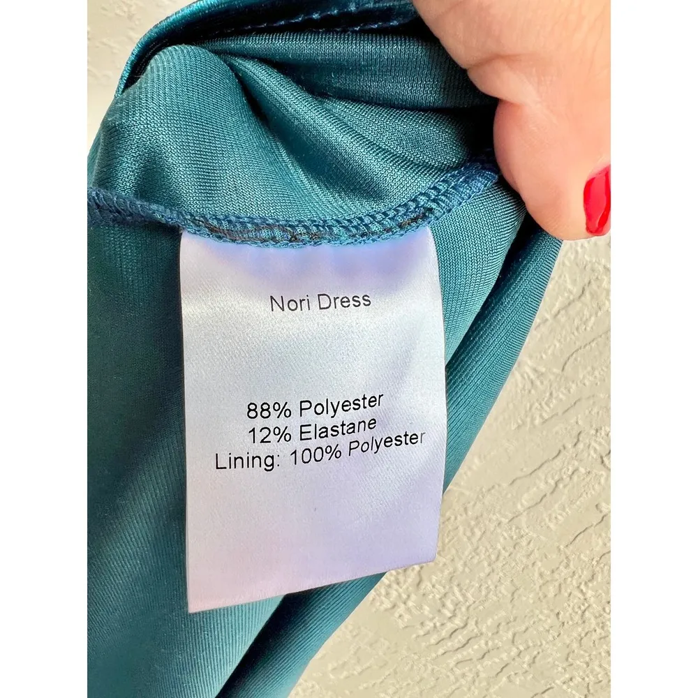 NWT AQ/AQ Strappy Sleeveless Deep V Neck Nori Midi Dress Colorblock Women's US 4 - Image 6