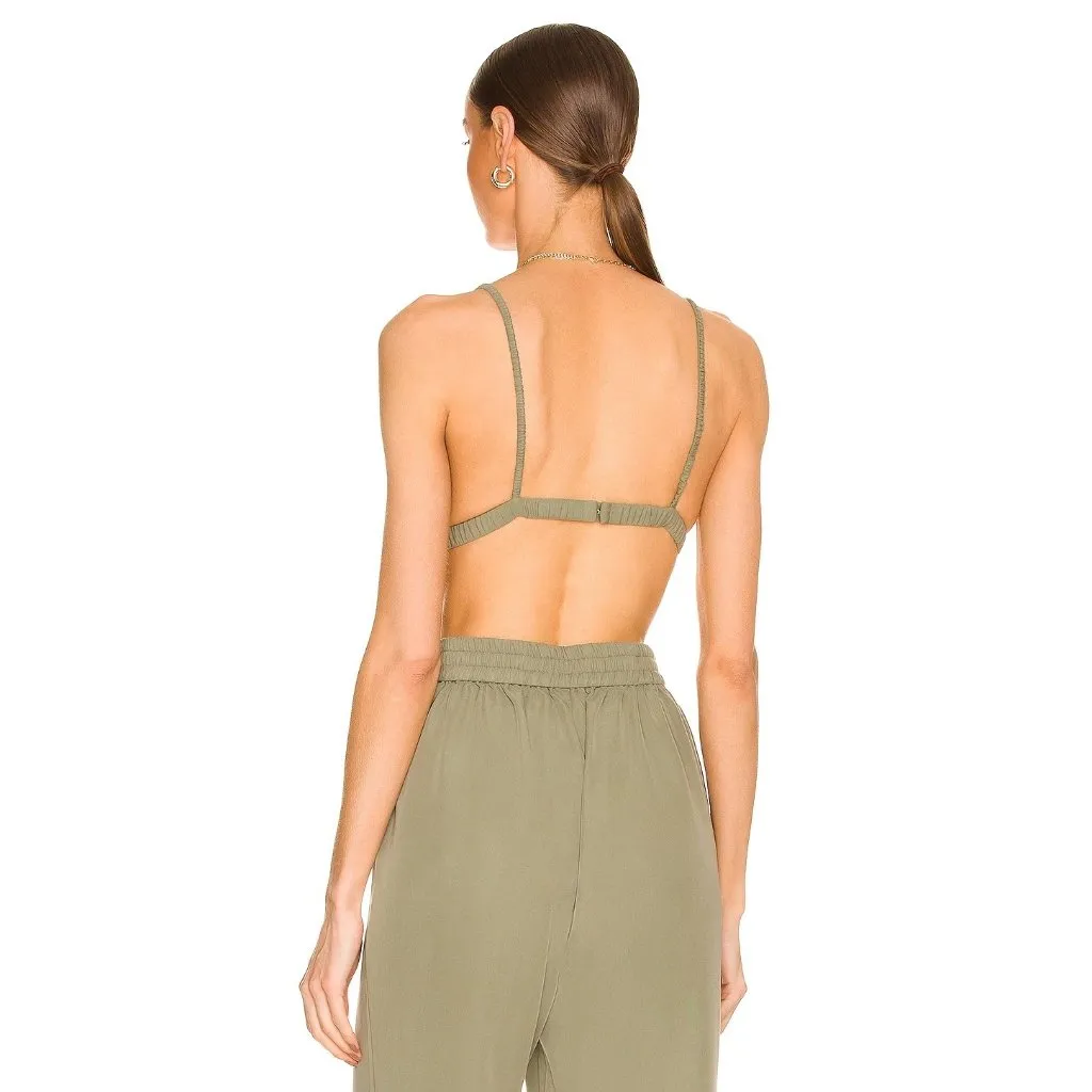 Favorite Daughter The Rebound Bra Top in Olive Medium New Cropped Bralette Tank Green - Image 2