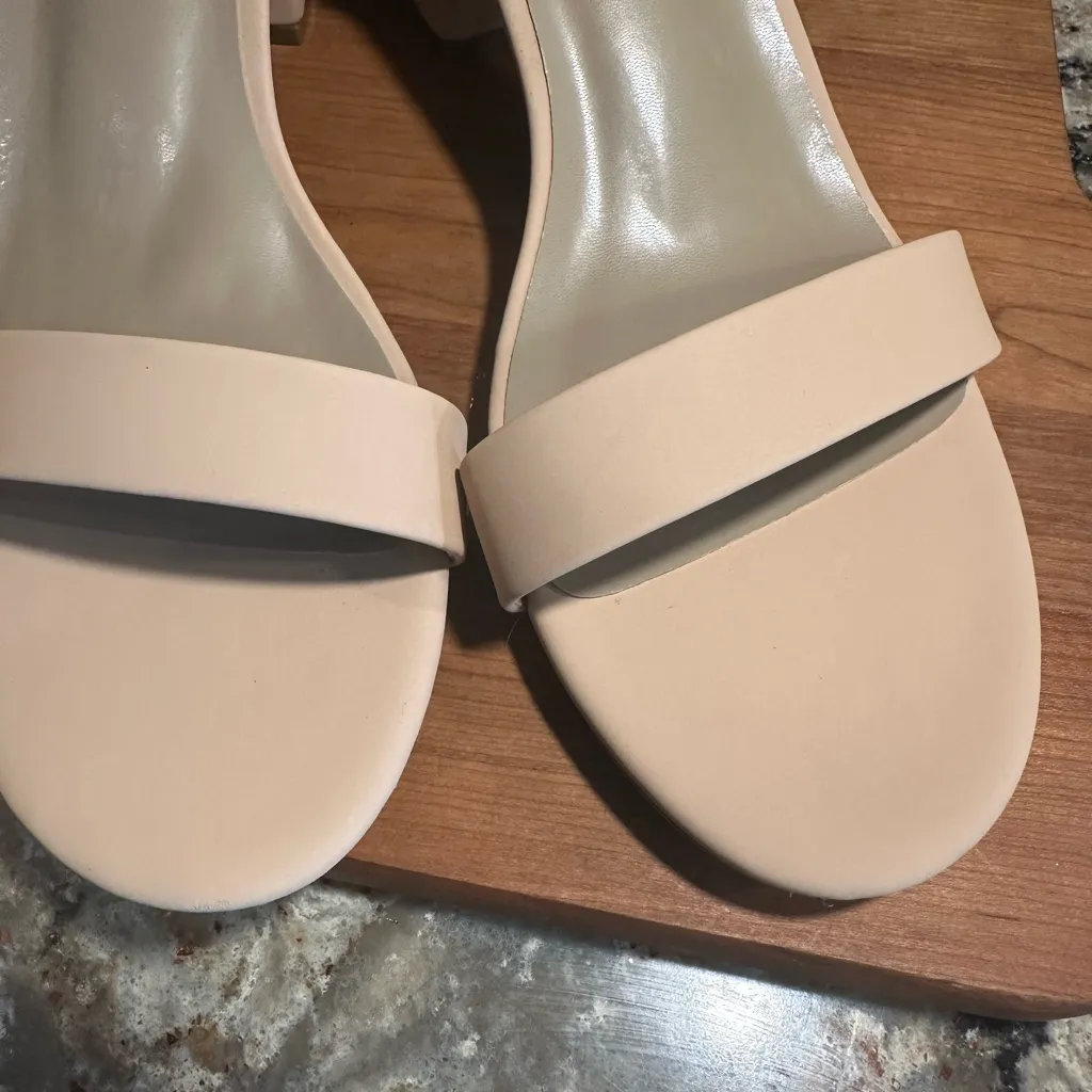 Dream Pairs Size 10 Nude Open Tor Pump Ankle Strap Chunky Heel Sandal - Image 5