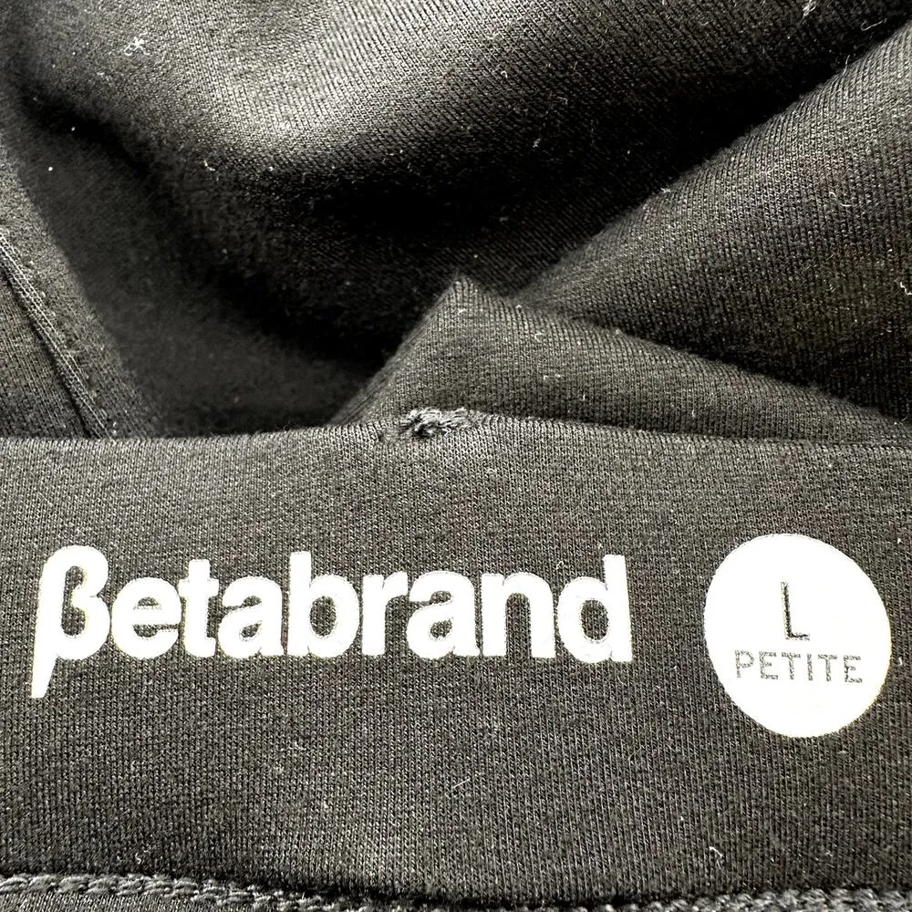 Betabrand Classic Dress Yoga Bootcut Pants Flared Faux Pocket Mid Rise Black LP - Image 3