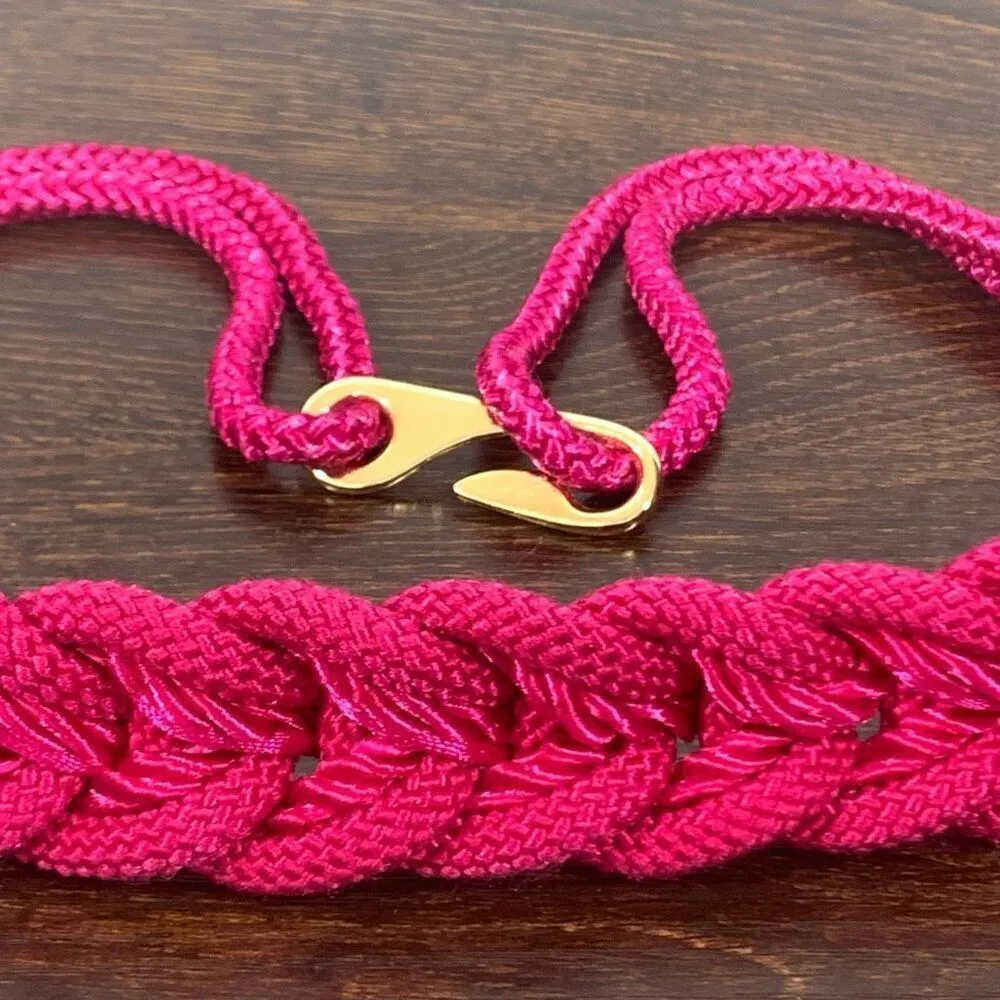 Braided Fishtail Paracord Bracelet Pink Pink - Image 3