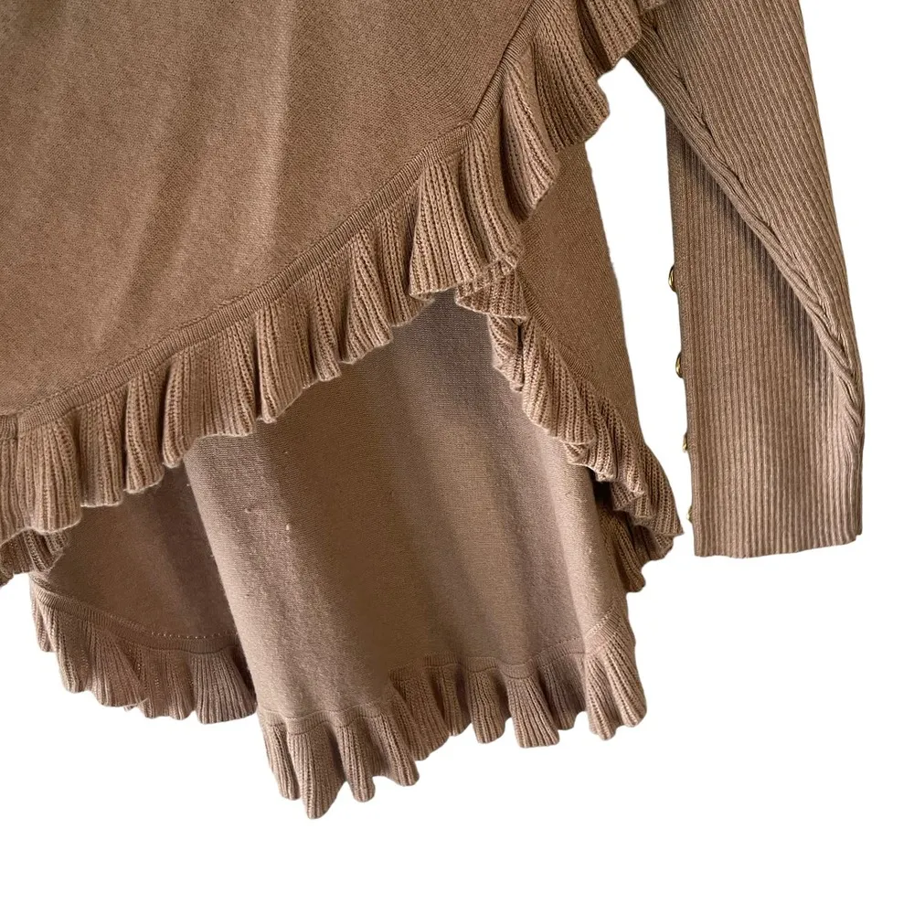 Joseph A Women's Size Medium Tan‎ Cowl Neck Poncho Cape Sweater - Image 6