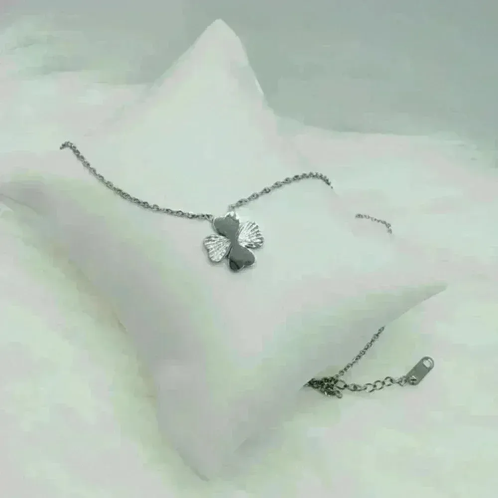 Darla Four Leaf Clover Pendant Necklace in Silver - Image 2