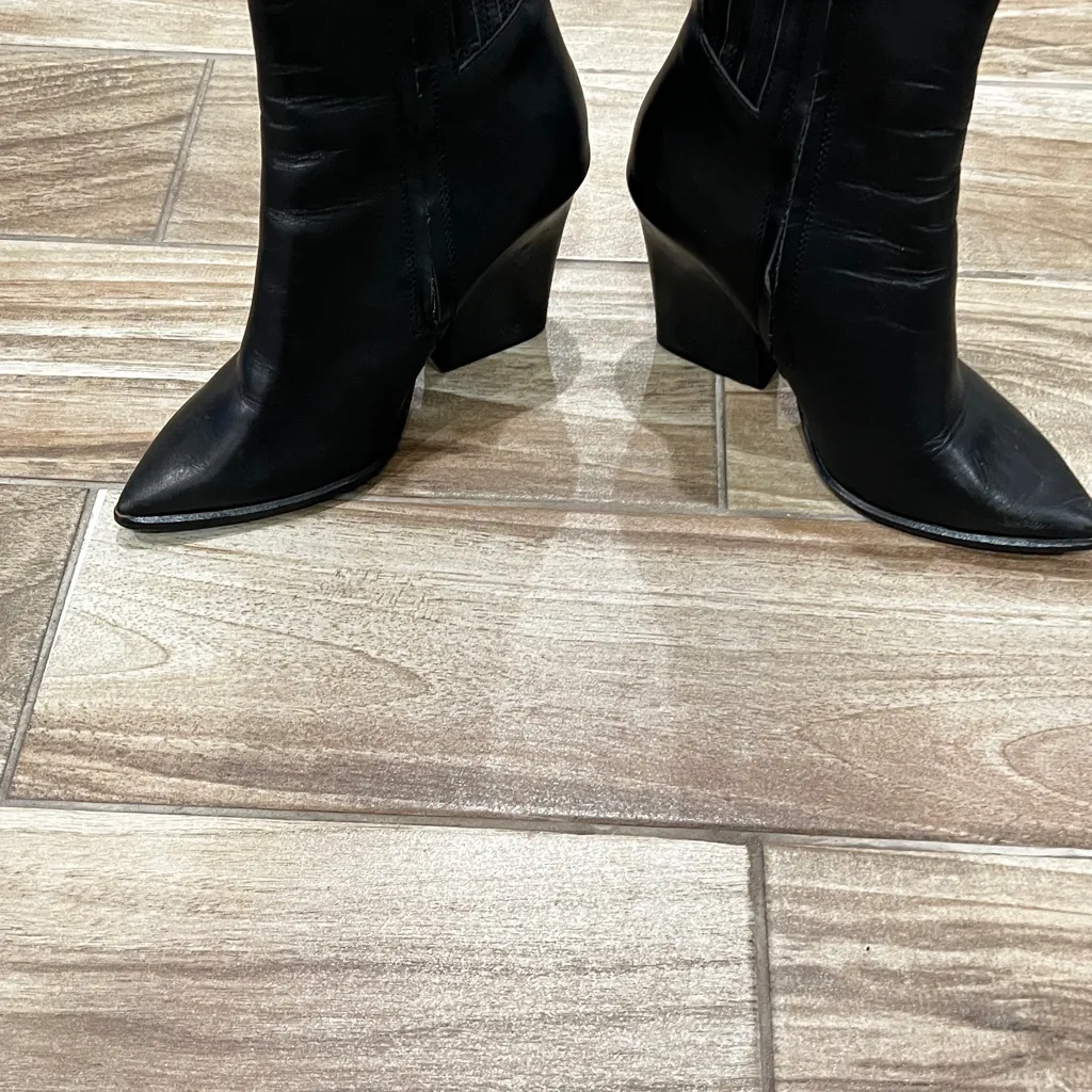 Steve Madden leather boots 7.5 Black - Image 3
