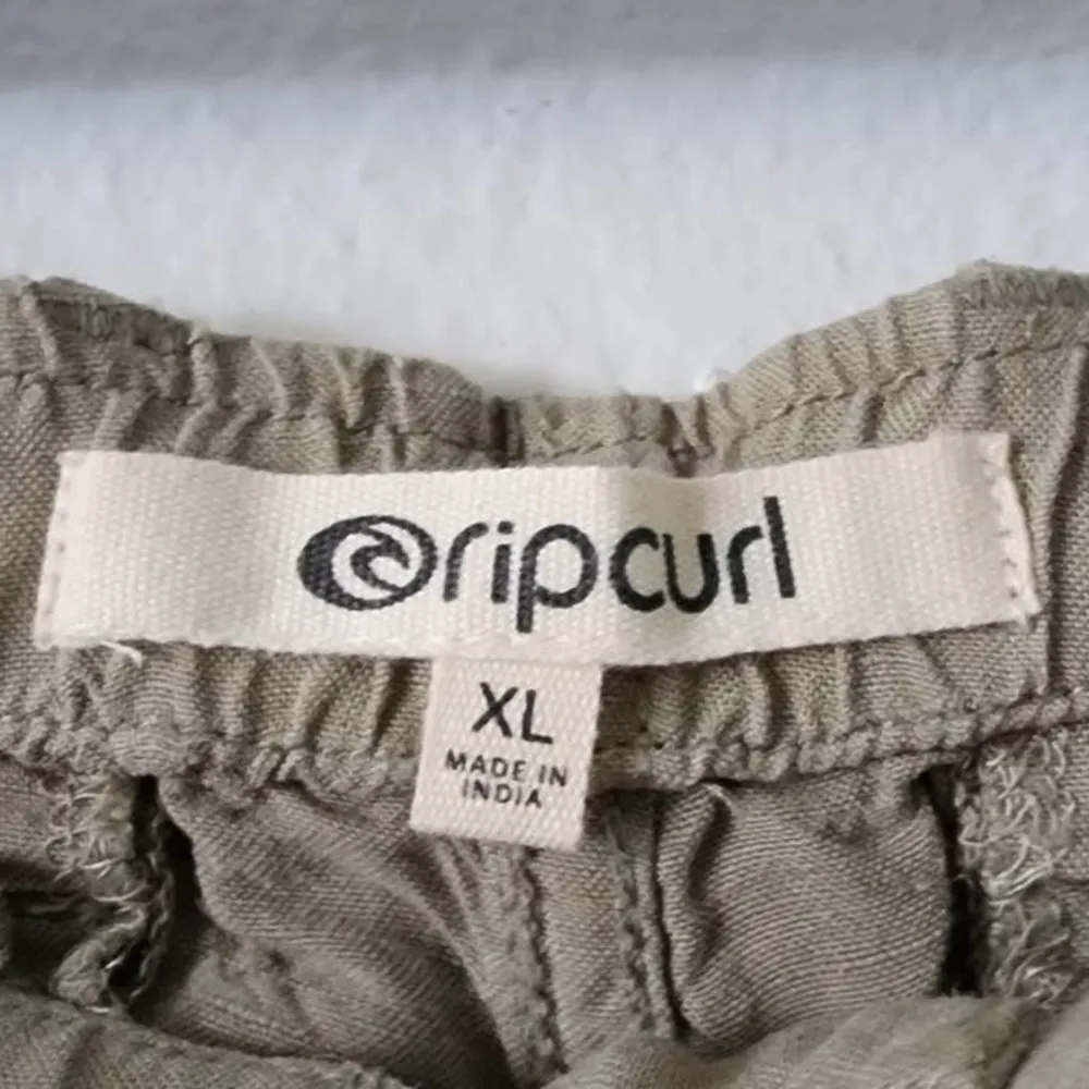 Rip Curl Panoma Linen Blend Hi-Rise Shorts Stone Green XL NEW - Image 5