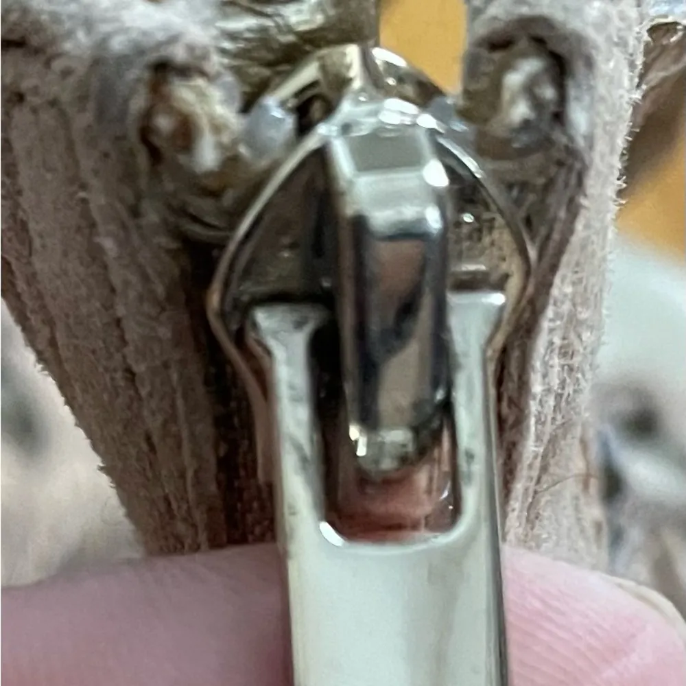 Sam Edelman Essex beige gold lace up leather suede high heels sandals, size 7.5 - Image 12