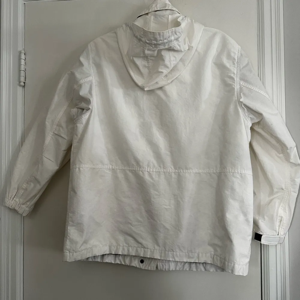 VTG 90’s Y2K LL Bean Jacket Womens L White Nautical Windbreaker Sailing Hooded. Size L - Image 2