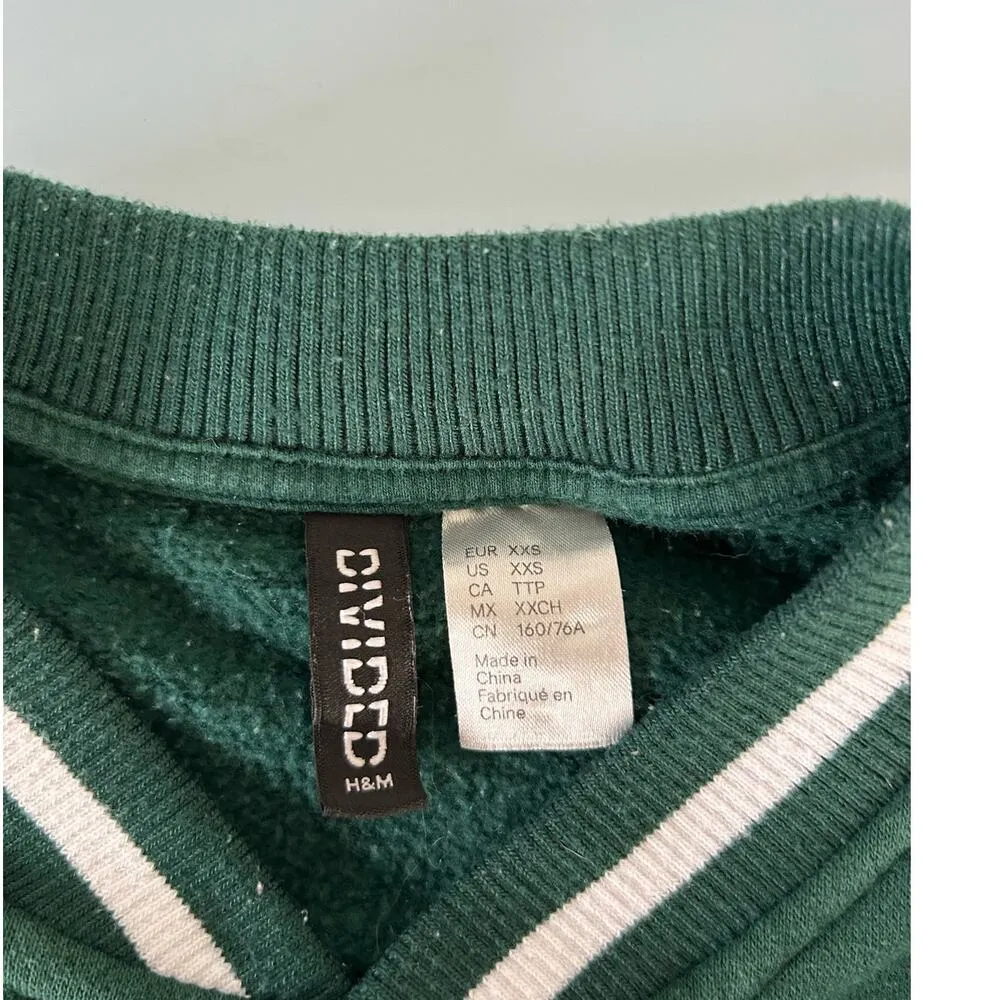 Divided by H&M womens green sweatshirt vest jacket size XXS snap buttons - Image 4